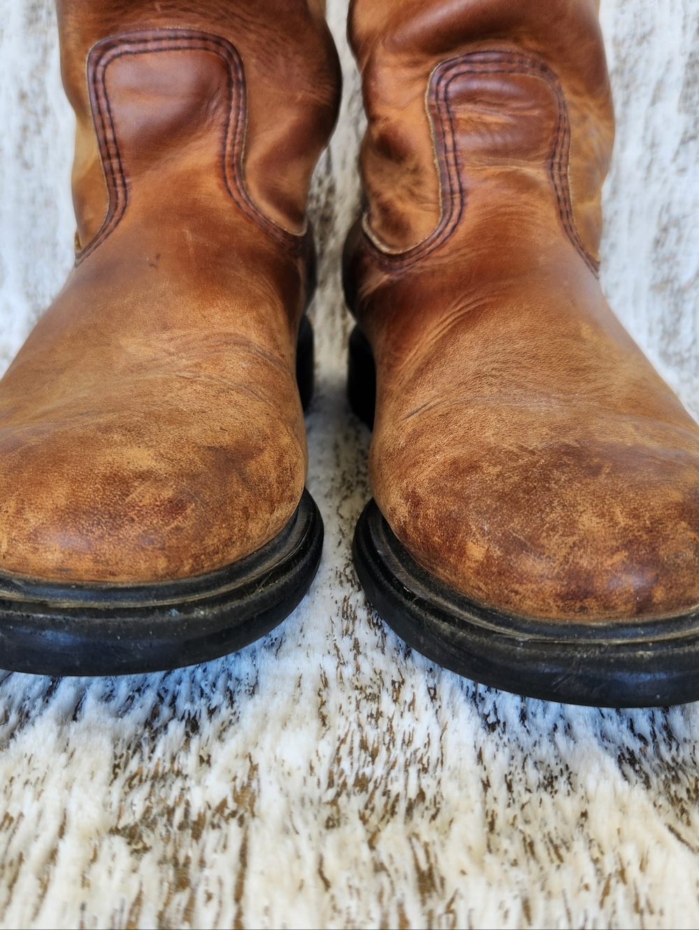 Red Wing Vintage "Pecos" Boots Brown Leather 1990's Western Work, Men's Size 10E - Picture 2 of 13